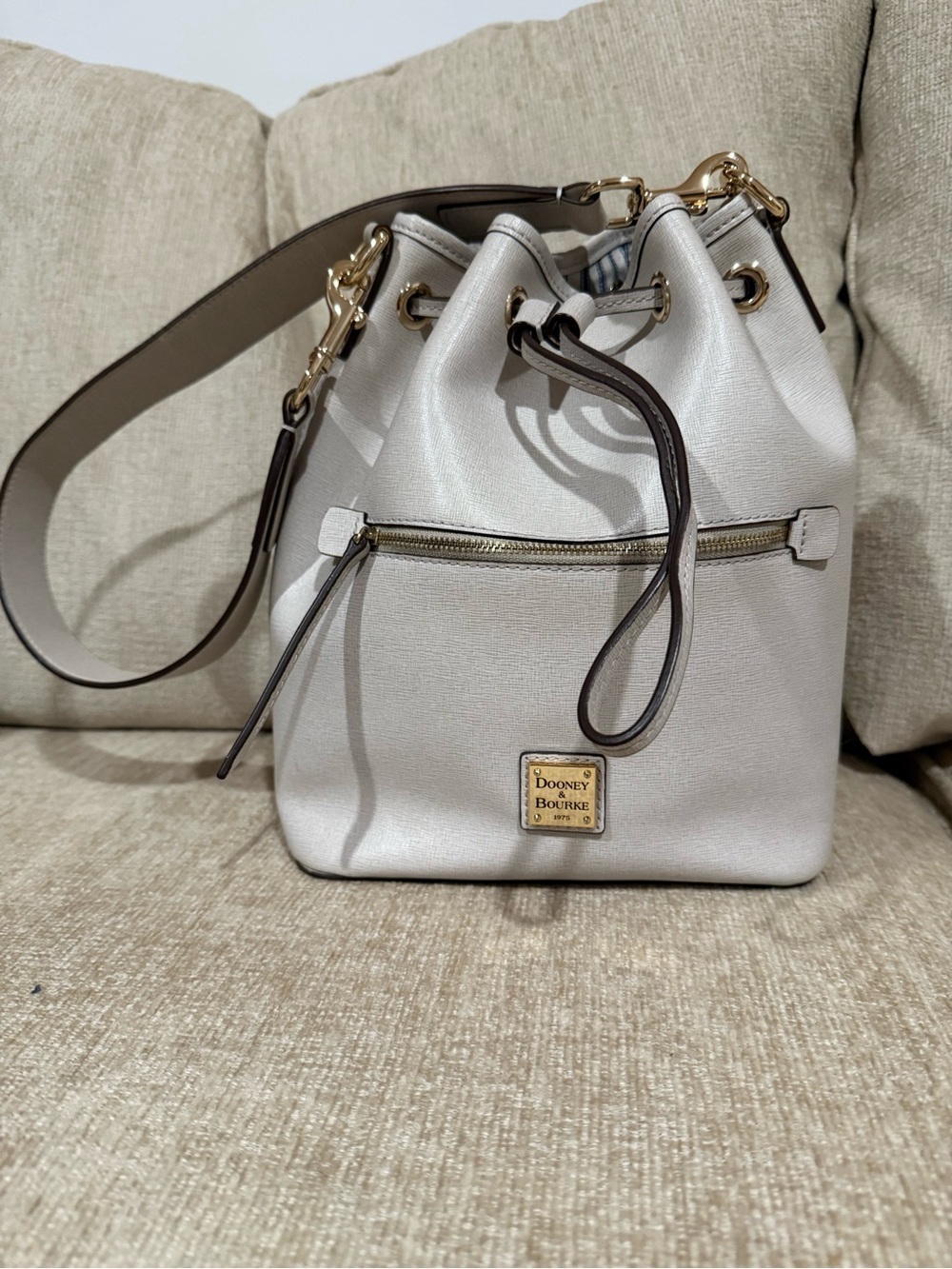 Dooney & Bourke Pebble Grain Drawstring Bucket Bag